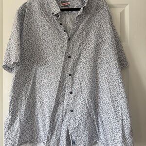 johnnie-O Floral Patterned Shirt in Blue and Purple